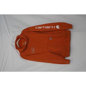 Carhartt Orange Hooded Sweatshirt with S. Faber Enterprises Embroidery